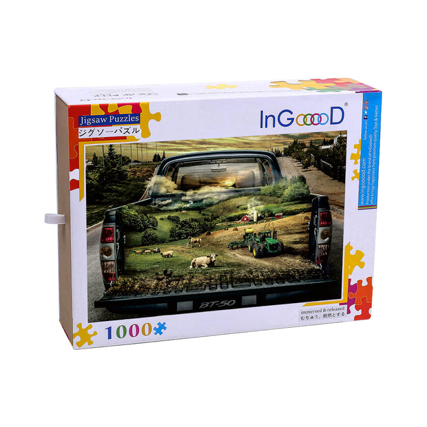 Ingooood Wooden Jigsaw Puzzle 1000 Piece - The World in the Car - Ingooood jigsaw puzzle 1000 piece