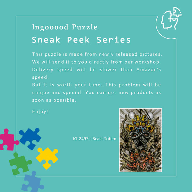 Ingooood Wooden Jigsaw Puzzle 1000 Piece - Beast Totem - Ingooood jigsaw puzzle 1000 piece