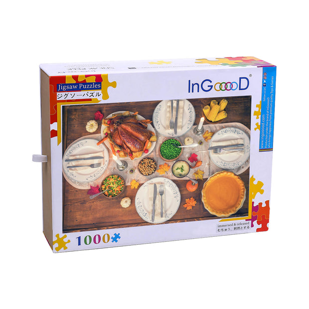 Ingooood Wooden Jigsaw Puzzle 1000 Pieces for Adult-Thanksgiving Feast - Ingooood jigsaw puzzle 1000 piece