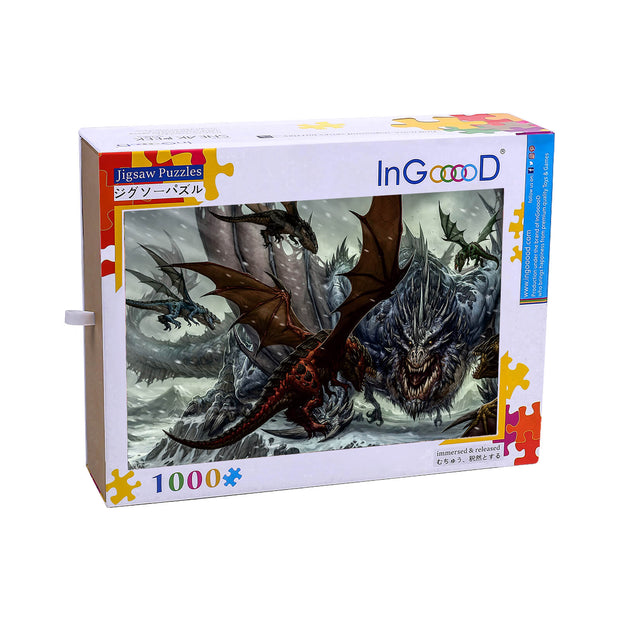 Ingooood Wooden Jigsaw Puzzle 1000 Piece - Dragon battle - Ingooood jigsaw puzzle 1000 piece