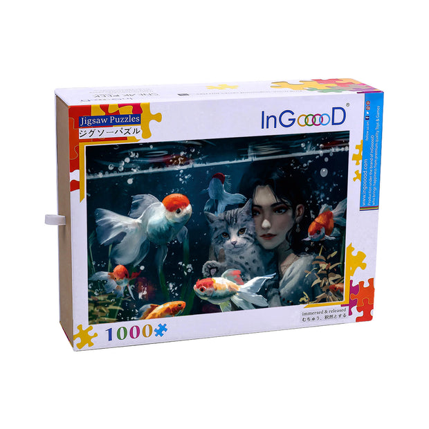 Ingooood Wooden Jigsaw Puzzle 1000 Piece - Goldfish - Ingooood jigsaw puzzle 1000 piece