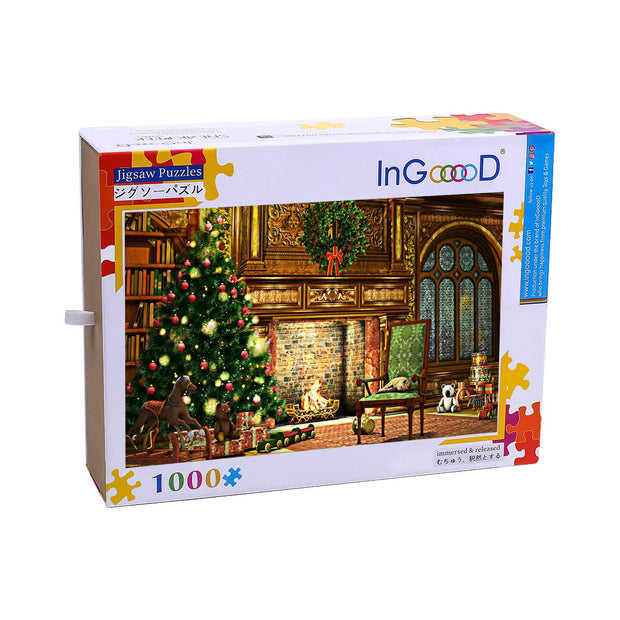 Ingooood Wooden Jigsaw Puzzle 1000 Piece for Adult-Christmas Tree by the Fireplace - Ingooood jigsaw puzzle 1000 piece