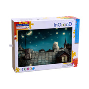Ingooood Wooden Jigsaw Puzzle 1000 Piece - Cat Watching the Moon - Ingooood jigsaw puzzle 1000 piece