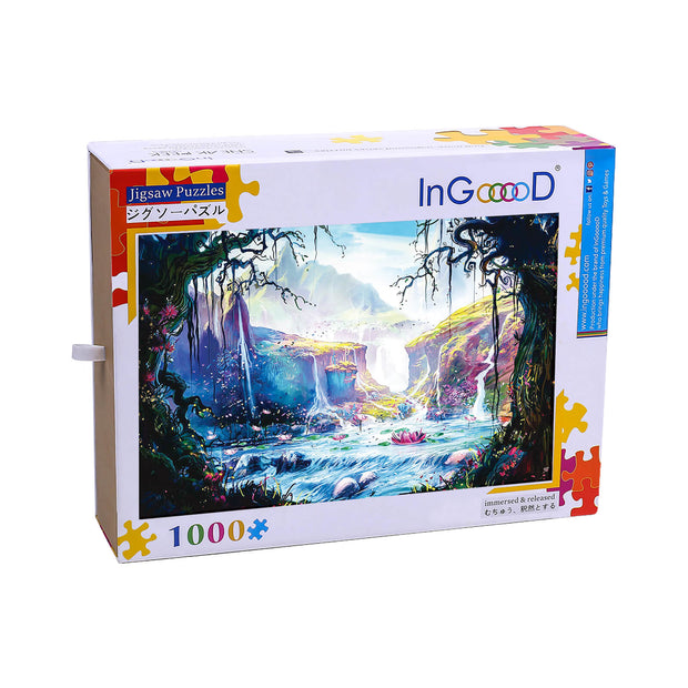 Ingooood Wooden Jigsaw Puzzle 1000 Pieces-Lotus Pond in Wonderland- Entertainment Toys for Adult Special Graduation or Birthday Gift Home Decor - Ingooood jigsaw puzzle 1000 piece