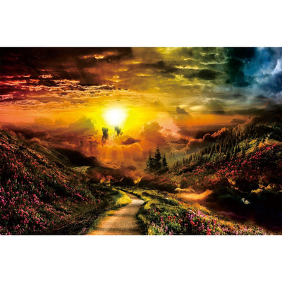 Ingooood Wooden Jigsaw Puzzle 1000 Pieces for Adult-Sunset over forest trail - Ingooood jigsaw puzzle 1000 piece