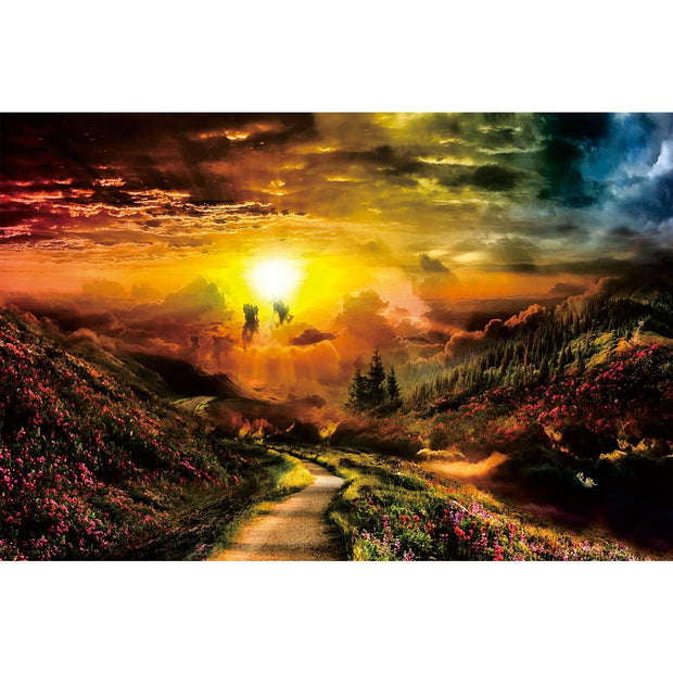 Ingooood Wooden Jigsaw Puzzle 1000 Pieces for Adult-Sunset over forest trail - Ingooood jigsaw puzzle 1000 piece