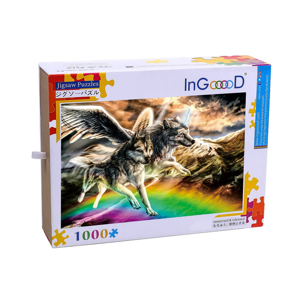 Ingooood Wooden Jigsaw Puzzle 1000 Pieces for Adult- Flying wolf - Ingooood jigsaw puzzle 1000 piece