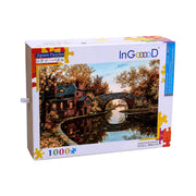 Ingooood Wooden Jigsaw Puzzle 1000 Piece - Autumn colors by the bridge - Ingooood jigsaw puzzle 1000 piece