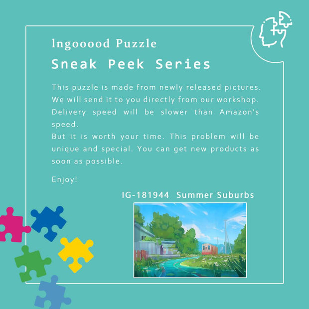 Ingooood Wooden Jigsaw Puzzle 1000 Piece for Adult-Summer Suburbs - Ingooood jigsaw puzzle 1000 piece