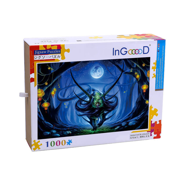 Ingooood Wooden Jigsaw Puzzle 1000 Pieces for Adult- Tiger at night - Ingooood jigsaw puzzle 1000 piece