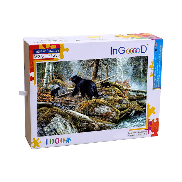 Ingooood Wooden Jigsaw Puzzle 1000 Pieces for Adult-Asian black bear - Ingooood jigsaw puzzle 1000 piece