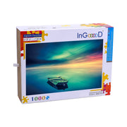 Ingooood Wooden Jigsaw Puzzle 1000 Pieces for Adult-Ships under The Colored Sky - Ingooood jigsaw puzzle 1000 piece