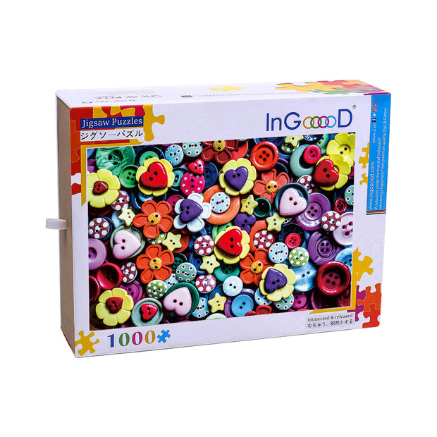 Ingooood Wooden Jigsaw Puzzle 1000 Piece - Button collection - Ingooood jigsaw puzzle 1000 piece