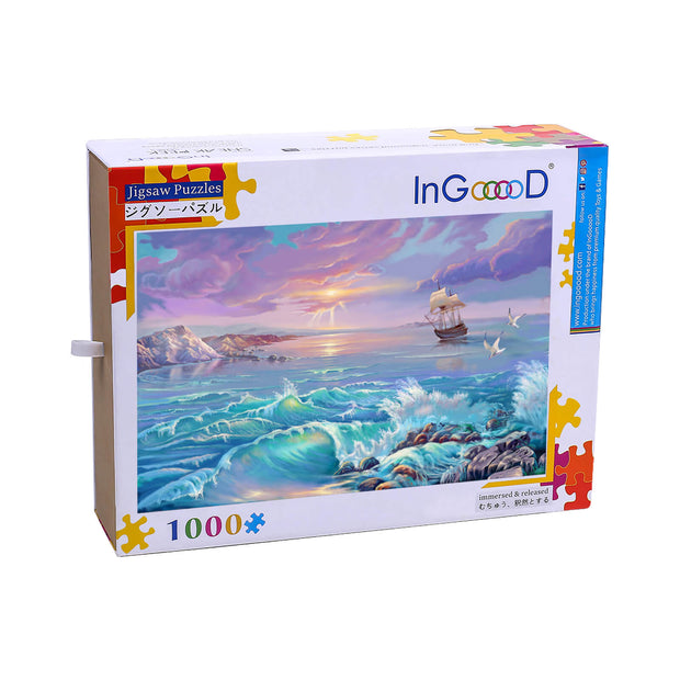 Ingooood Wooden Jigsaw Puzzle 1000 Pieces-Sunrise beach-Entertainment Toys for Adult Special Graduation or Birthday Gift Home Decor - Ingooood jigsaw puzzle 1000 piece