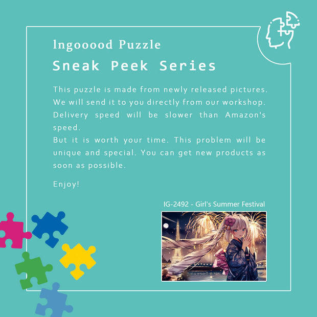 Ingooood Wooden Jigsaw Puzzle 1000 Piece - Girl's Summer Festival - Ingooood jigsaw puzzle 1000 piece