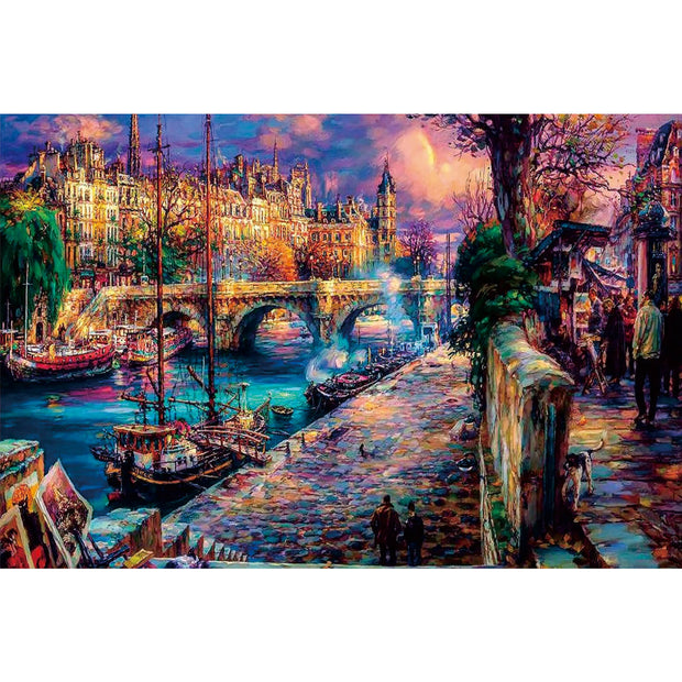 Ingooood Wooden Jigsaw Puzzle 1000 Pieces - Leisure life by the river - Ingooood jigsaw puzzle 1000 piece