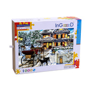 Ingooood Wooden Jigsaw Puzzle 1000 Pieces for Adult- Forest snow season - Ingooood jigsaw puzzle 1000 piece