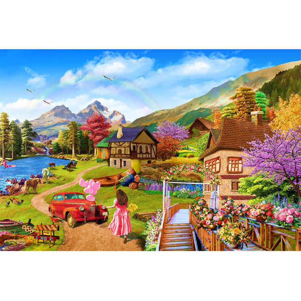 Ingooood Wooden Jigsaw Puzzle 1000 Piece - Lakeside Cabin - Ingooood jigsaw puzzle 1000 piece