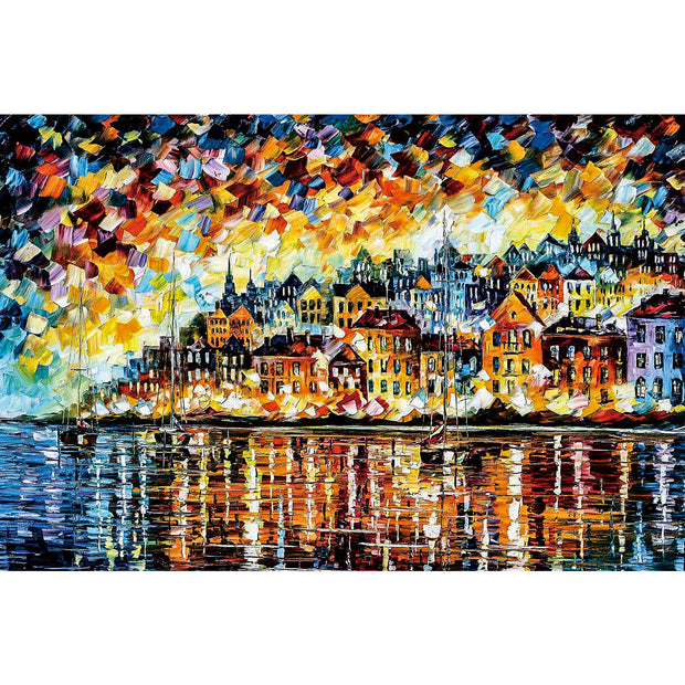 Ingooood Wooden Jigsaw Puzzle 1000 Pieces - Little Town - Ingooood jigsaw puzzle 1000 piece