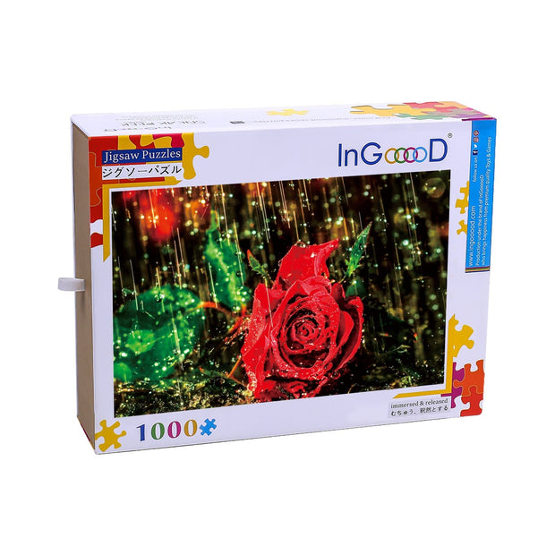 Ingooood Wooden Jigsaw Puzzle 1000 Pieces for Adult-Rose in the rain - Ingooood jigsaw puzzle 1000 piece