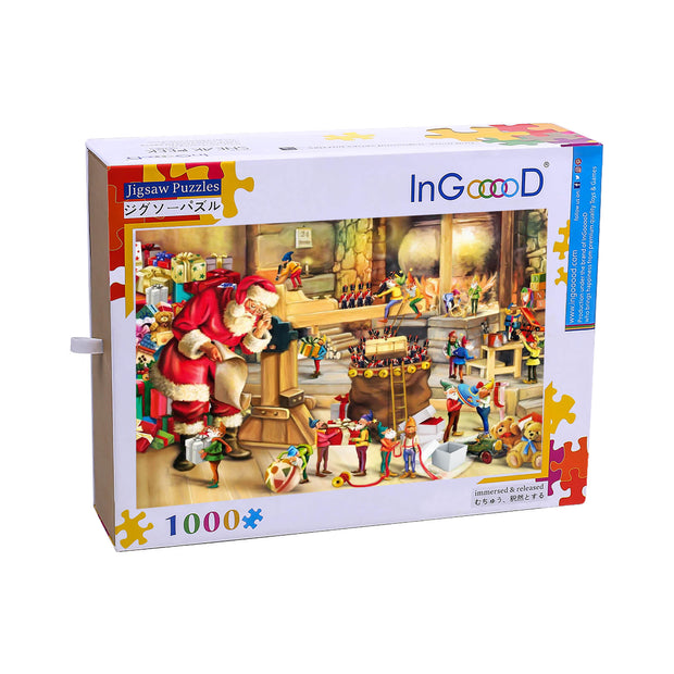 Ingooood Wooden Jigsaw Puzzle 1000 Pieces-Santa's Gift Factory-Entertainment Toys for Adult Special Graduation or Birthday Gift Home Decor - Ingooood jigsaw puzzle 1000 piece