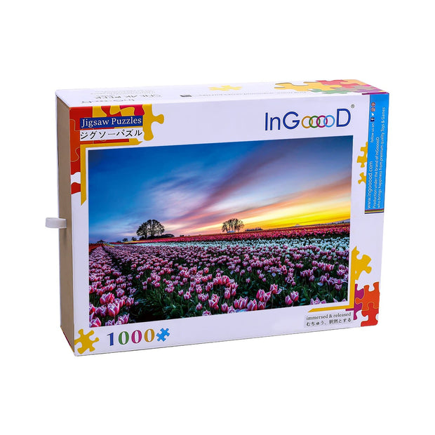 Ingooood Wooden Jigsaw Puzzle 1000 Pieces for Adult-Colorful sea of flowers - Ingooood jigsaw puzzle 1000 piece