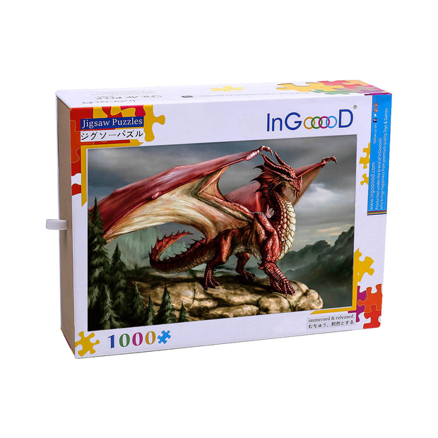 Ingooood Wooden Jigsaw Puzzle 1000 Pieces - Red Dragon - Ingooood jigsaw puzzle 1000 piece