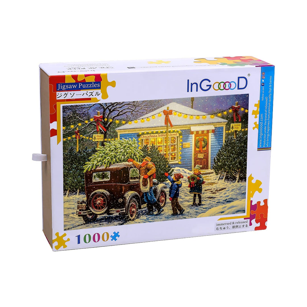 Ingooood Wooden Jigsaw Puzzle 1000 Pieces for Adult-Christmas Eve