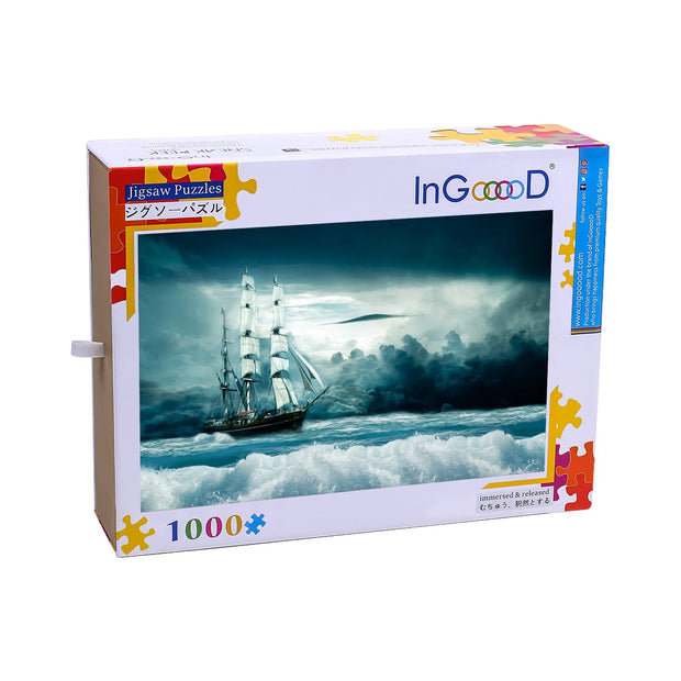 Ingooood Wooden Jigsaw Puzzle 1000 Pieces for Adult-Sailing in The Big Waves - Ingooood jigsaw puzzle 1000 piece