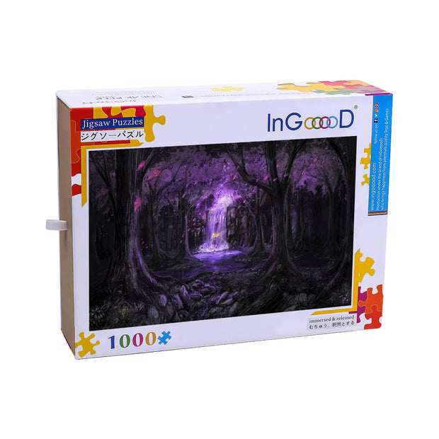 Ingooood Wooden Jigsaw Puzzle 1000 Pieces for Adult-Girl under the waterfall - Ingooood jigsaw puzzle 1000 piece