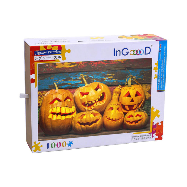 Ingooood Wooden Jigsaw Puzzle 1000 Piece for Adult-Pumpkin Smiley - Ingooood jigsaw puzzle 1000 piece