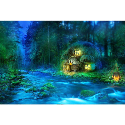 Ingooood Wooden Jigsaw Puzzle 1000 Piece for Adult-Forest hut by the creek - Ingooood jigsaw puzzle 1000 piece