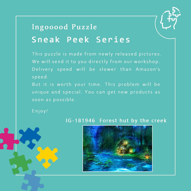 Ingooood Wooden Jigsaw Puzzle 1000 Piece for Adult-Forest hut by the creek - Ingooood jigsaw puzzle 1000 piece