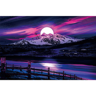 Ingooood Wooden Jigsaw Puzzle 1000 Pieces for Adult-Bright Moon on Snow Mountain - Ingooood jigsaw puzzle 1000 piece
