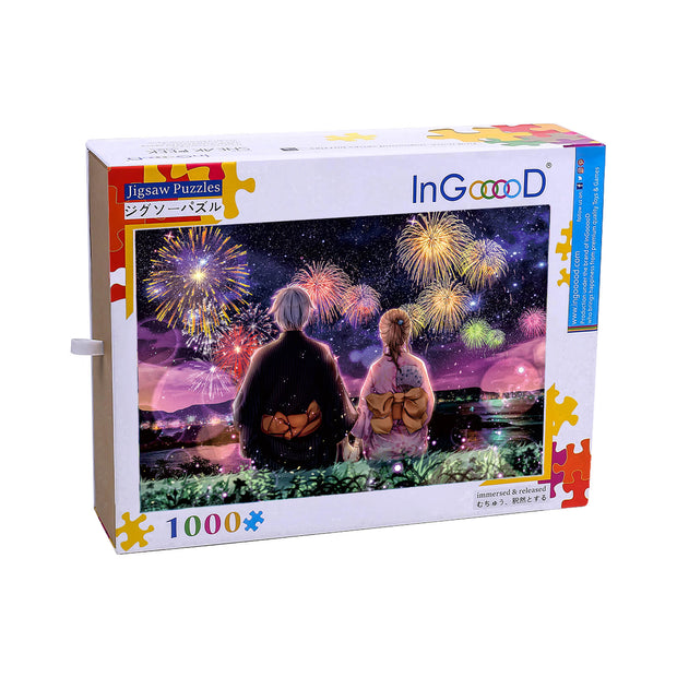 Ingooood Wooden Jigsaw Puzzle 1000 Piece - Companionship Under The Fireworks - Ingooood jigsaw puzzle 1000 piece