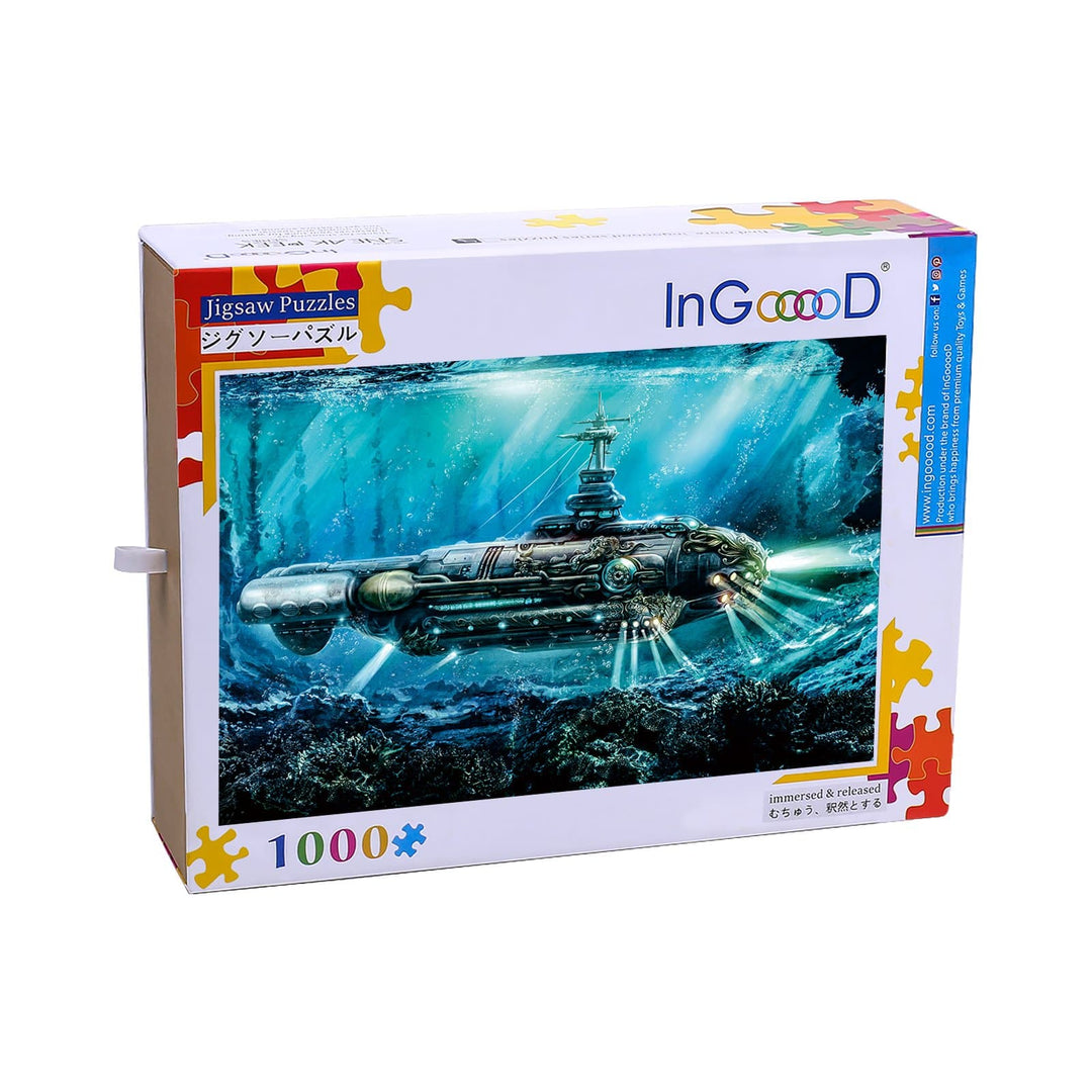 Ingooood Wooden Jigsaw Puzzle 1000 Pieces for Adult- Submarine