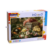 Ingooood Wooden Jigsaw Puzzle 1000 Pieces for Adult- Still life with fruits and flowers - Ingooood jigsaw puzzle 1000 piece
