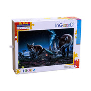 Ingooood Wooden Jigsaw Puzzle 1000 Pieces for Adult- Red fox in the night - Ingooood jigsaw puzzle 1000 piece