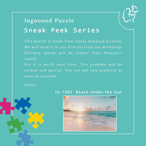 Ingooood Wooden Jigsaw Puzzle 1000 Piece for Adult-Beach Under the Sun - Ingooood jigsaw puzzle 1000 piece