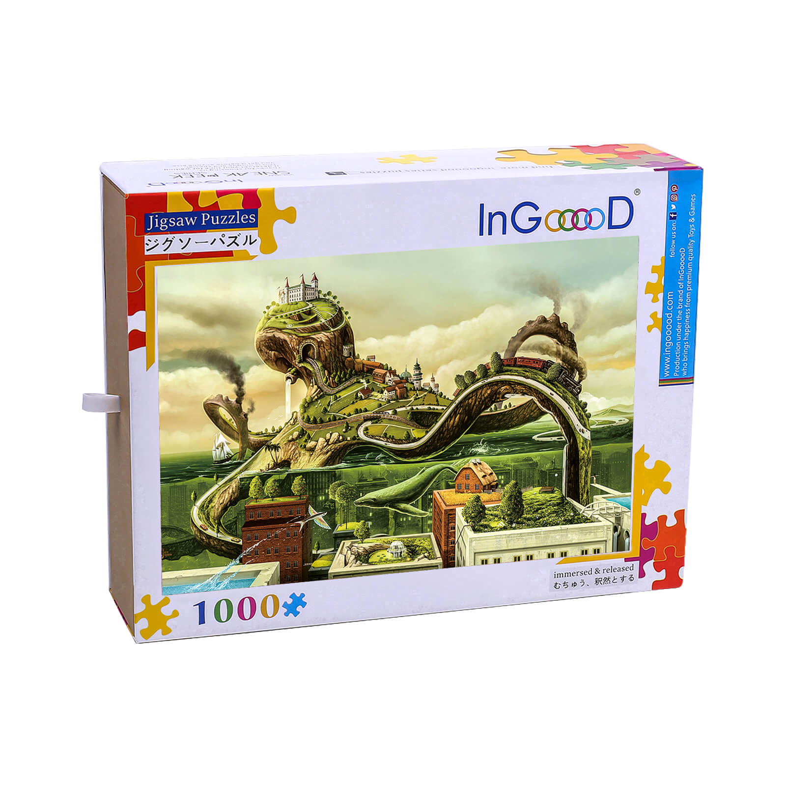 Ingooood Wooden Jigsaw Puzzle 1000 Piece - Octopus Castle