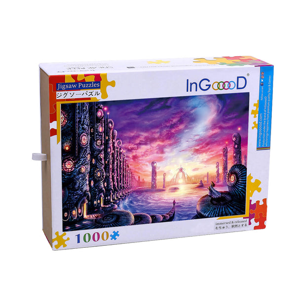 Ingooood Wooden Jigsaw Puzzle 1000 Piece - Sunset - Ingooood jigsaw puzzle 1000 piece