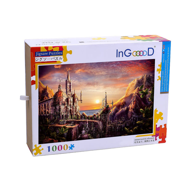 Ingooood Wooden Jigsaw Puzzle 1000 Pieces for Adult- Sunset castle - Ingooood jigsaw puzzle 1000 piece