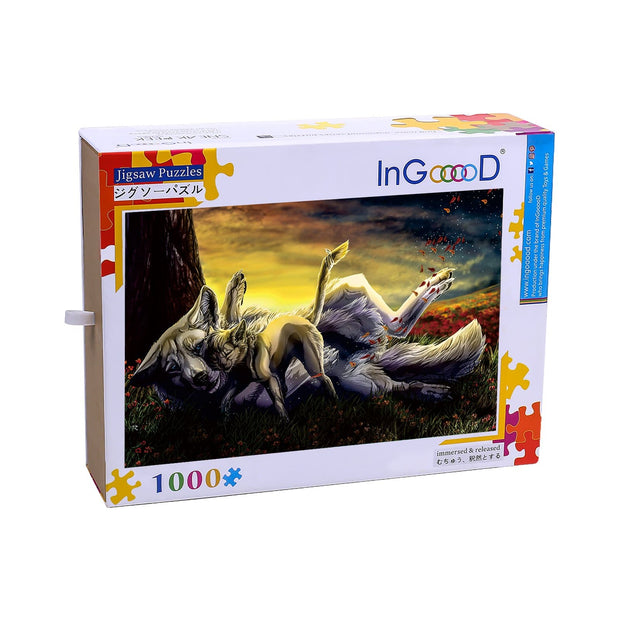 Ingooood Wooden Jigsaw Puzzle 1000 Pieces for Adult-  Wolf family - Ingooood jigsaw puzzle 1000 piece