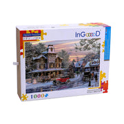 Ingooood Wooden Jigsaw Puzzle 1000 Piece - Christmas Twilight - Ingooood jigsaw puzzle 1000 piece