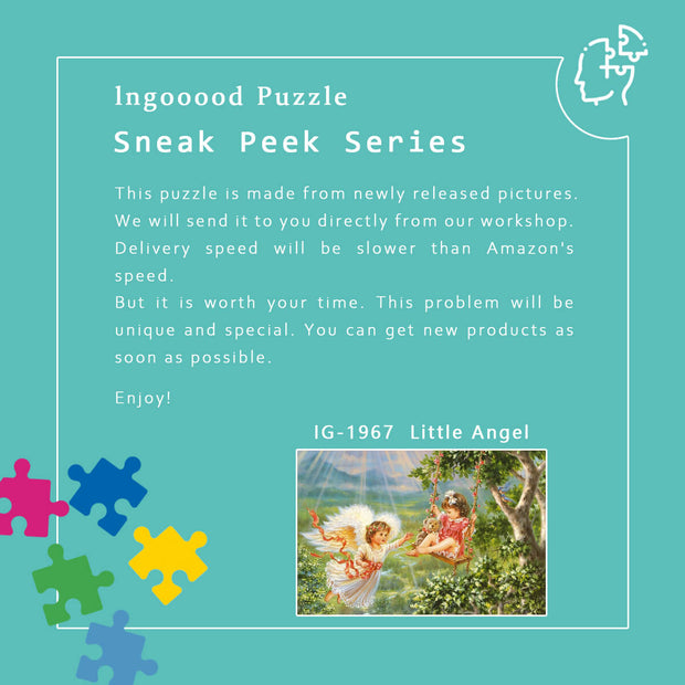Ingooood Wooden Jigsaw Puzzle 1000 Piece for Adult-Little Angel - Ingooood jigsaw puzzle 1000 piece