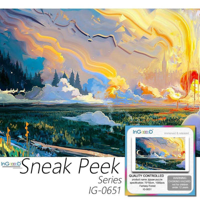 Ingooood-Jigsaw Puzzle 1000 Piece-Sneak Peek Series-Fantasy Forest_IG-0651 Entertainment Toys for Adult Special Graduation or Birthday Gift Home Decor - Ingooood