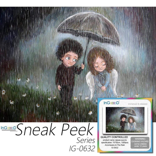 Ingooood- Jigsaw Puzzle 1000 Pieces- Accompany in The Rain_IG-0632 Entertainment Toys for Adult Special Graduation or Birthday Gift Home Decor - Ingooood