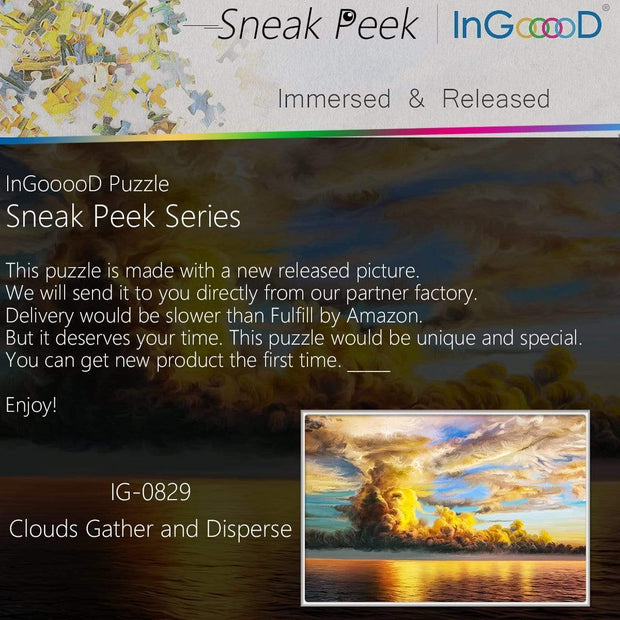 Ingooood- Jigsaw Puzzle 1000 Pieces- Clouds Gather and Disperse _IG-0829Entertainment Toys for Adult Special Graduation or Birthday Gift Home Decor - Ingooood