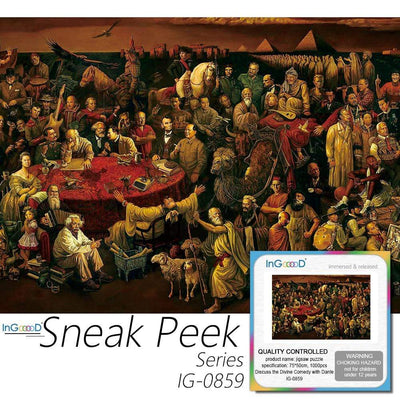 Ingooood-Jigsaw Puzzle 1000 Pieces-Discuss The Divine Comedy with Dante_IG-0859 Entertainment Toys for Adult Graduation or Birthday Gift Home Decor - Ingooood