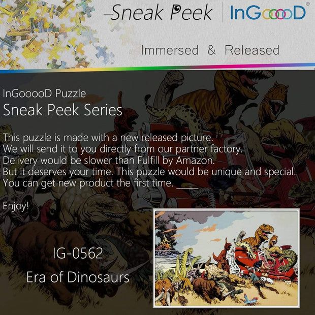 Ingooood- Jigsaw Puzzle 1000 Pieces-Era of Dinosaurs_IG-0562 Entertainment Toys for Adult Special Graduation or Birthday Gift Home Decor - Ingooood